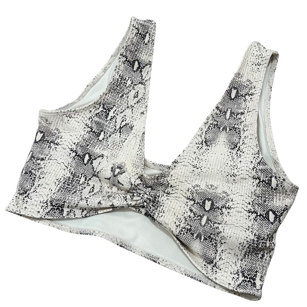 Montce Kim Variation Surf Top Snake Rib Print Sports Bra Bikini Swim Large - Picture 3 of 14